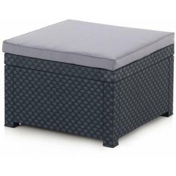 Pouf de jardin augusta Gris Polypropylène - Gris