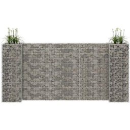 Kalisse - Elegant-Stil Jardinière à gabion en h Fil d'acier 260x40x120 cm,pour Salon/Jardin,Montage