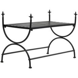Elegant-Stil Banc Style vintage Métal 83 x 42 x 55 cm Noir,pour Salon/Jardin,Montage facile,5,5 Kg
