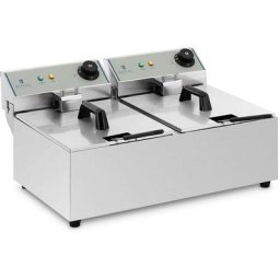 Friteuse Électrique Professionnelle Friteuse Restaurant Eco 230V 2X 10L 2X 3200W - Gris foncé,