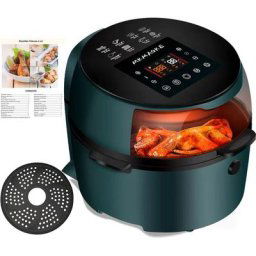 Friteuse à air chaud 8L - fenêtre visible, Friteuse sans huile Écran tactile, Fonction de cuisson
