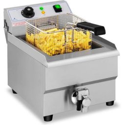 Friteuse Électrique Professionnelle Friteuse Restaurant Robinet 230 v 16L 3500 w - Blanc