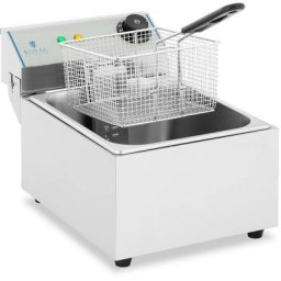 Friteuse Électrique Professionnelle Friteuse Restaurant Élément Amovible eco 10L - Argent, Blanc