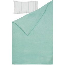 Kave Home - Parure Gaitana drap,housse couette,taies oreiller 100% coton bio gots turquoise 70x140