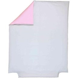 Housse de couette bébé bicolore 100% coton bio 120x150 gris perle et rose poudré - Gris