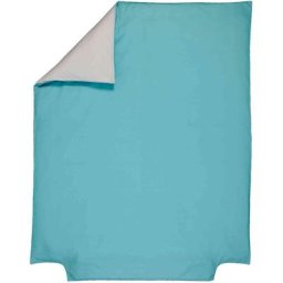 Housse de couette bébé bicolore 100% coton bio 120x150 turquoise et gris perle - Turquoise
