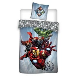 Parure de lit simple Avengers Hulk, Thor, Iron Man, Black Widow - 140 cm x 200 cm