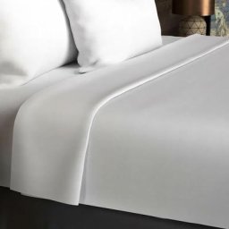 Drap Plat, Coton 57 Fils, Blanc, par Soleil D'ocre 240 x 300 cm - Blanc