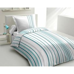 Home Linge Passion - Parure de Couette 100% Coton 57 fils couleurs - Bleu, matière - 100% coton,