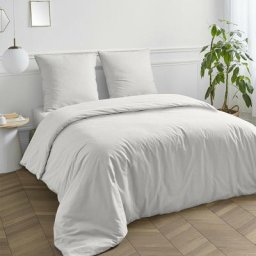 Housse de couette unie coton 57 fils blanc éclatant 200x200cm coton unis - blanc