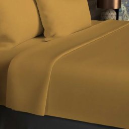 Drap Plat, Coton 57 Fils, Jaune, par Soleil D'ocre 240 x 300 cm - Jaune