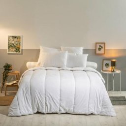 Couette La Coton Bio - Chaude 400g/m - Coton issu de l'agriculture biologique - 140x200cm Bleu Calin
