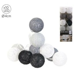 Guirlande Boule 10 Led Gris Noir Blanc 4x192cm 8 8 - gris noir blanc