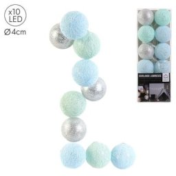 Guirlande Boule 10 Led Bleu Argent 4x192cm 8 8 - bleu gris vert