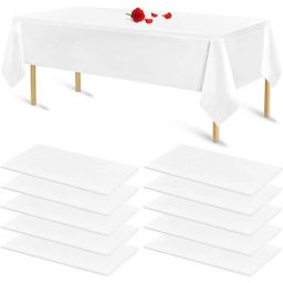 Lot de 10 nappes Blanches pour Tables rectangulaires Nappes jetables en Plastique Blanc pour fête