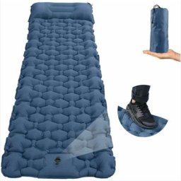 GP - Matelas de couchage camping auto-gonflable avec pompe à pied, matelas pneumatique épaissi 200