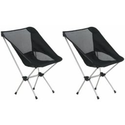 Vidaxl - Chaises de camping pliables et sac 2 pcs 54x50x65 cm Aluminium Noir