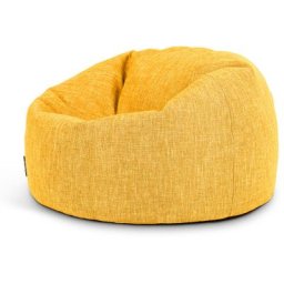 Pouf Fauteuil en Textile Tissé Lina, Poufs de Salon pour Adultes, Jaune Ocre - Jaune Ocre - Icon