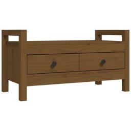 Banc d'entrée Marron miel 80x40x43 cm Bois de pin massif Vidaxl marron miel