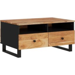 Table basse 80x54x40 cm Bois d'acacia solide et d'ingénierie Vidaxl Brun