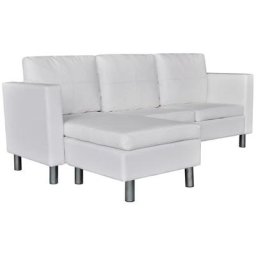 Vidaxl - Canapé sectionnel à 3 places Cuir synthétique Blanc White