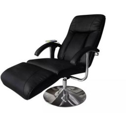 Fauteuil de massage inclinable électrique simili cuir noir Detane