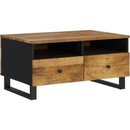 Table basse 80x54x40 cm Bois de manguier solide et d'ingénierie Vidaxl Brun