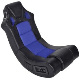 Vidaxl - Fauteuil à bascule à enceinte Noir et bleu Similicuir Bleu