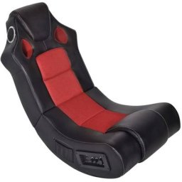 Vidaxl - Fauteuil à bascule à enceinte Noir et rouge Similicuir Rouge