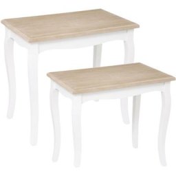 Lot de 2 tables café Chrysa Blanc Atmosphera
