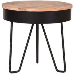 Table d'angle Saran 44x44x43 cm Bois/Noir Label51 Noir