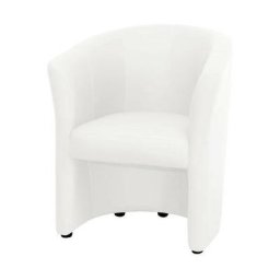 Fauteuil Simili blanc - L 59 x P 63 x H 77 cm - ARCADE