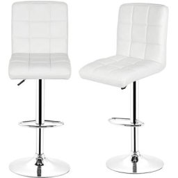 Lot de 2 Tabourets de Bar Pivotants en Cuir PU, Tabourets Hauts Cuisine Moderne, Pivotant sur 360°,