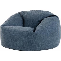 Pouf Fauteuil en Textile Tissé Lina, Poufs de Salon pour Adultes, Bleu Marine - Bleu Marine - Icon
