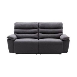 Canapé relax électrique 3 places - BLAKE - Tissu Gris - L 206 x P 96 x H 100 cm