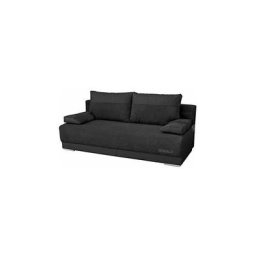 Canapé convertible 3 places Tissu + simili cuir nisa (Noir) Canapé en lit convertible avec coffre