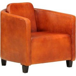 Fauteuil Brun roux Cuir véritable vidaXL - Marron pâle