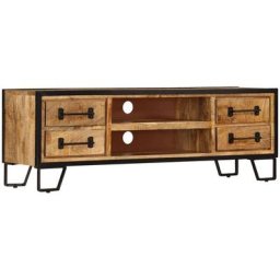 Meuble tv avec tiroirs 120 x 30 x 40 cm Bois massif de manguier Vidaxl Brun