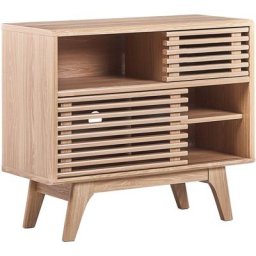 Meuble tv en Bois d'Ingénierie Bois Clair Finition Mate Style Scandinave Cleveland - Bois clair