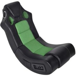 Vidaxl - Fauteuil à bascule à enceinte Noir et vert Similicuir Vert