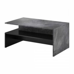 Table basse design collection ramos coloris gris effet ardoise et noir. - Gris