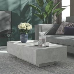 Table basse Contemporain - Bout de canapé Table Café - Gris béton 115x60x31 cm Aggloméré
