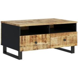 Table basse 80x54x40 cm Bois de manguier solide et d'ingénierie Vidaxl Brun