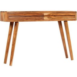 Table console Bois d'acacia avec tiroirs sculptés 118x30x80 cm Vidaxl Brun