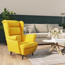 Fauteuil Fauteuil Relax - Fauteuil Salon Jaune moutarde Velours BV678624 Bonnevie