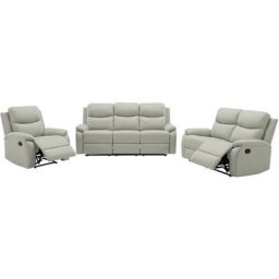 Ensemble canapé relax gris clair 3+2+1 places jacob - gris clair