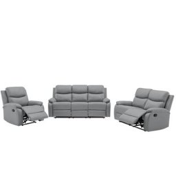 Ensemble canapé relax gris foncé 3+2+1 places jacob - gris foncé