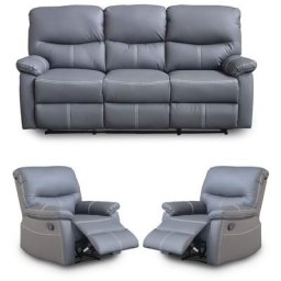 Ensemble canapé relax gris 3+1+1 places joey - gris