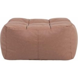 Pouf Repose-Pieds en Similicuir Lucia, Poufs de Salon, Marron - Marron - Icon