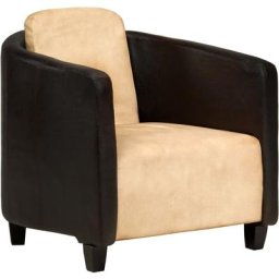 Fauteuil Brun roux et noir Cuir véritable Vidaxl tan and black